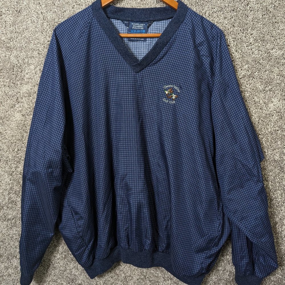 Vintage Sunderland of Scotland Pullover Men's Blue Houndstooth